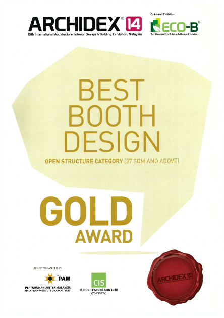 ARCHIDEX Best Booth Design Gold Award 2014