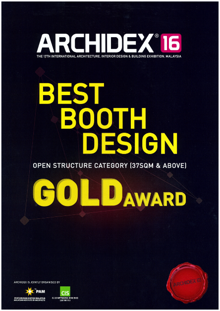 ARCHIDEX Best Booth Design Gold Award 2016